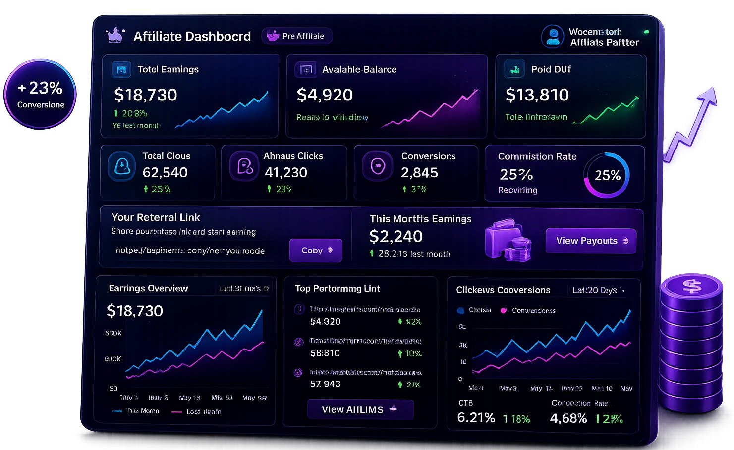 Affiliate dashboard preview